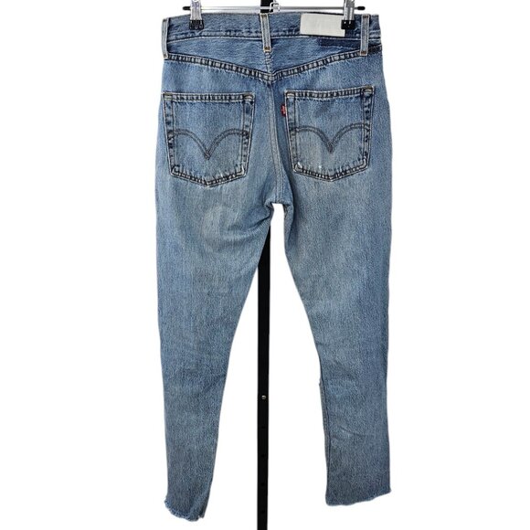 Re/Done Womens High Rise Distressed Jeans Size 26 Button Fly - Picture 4 of 9